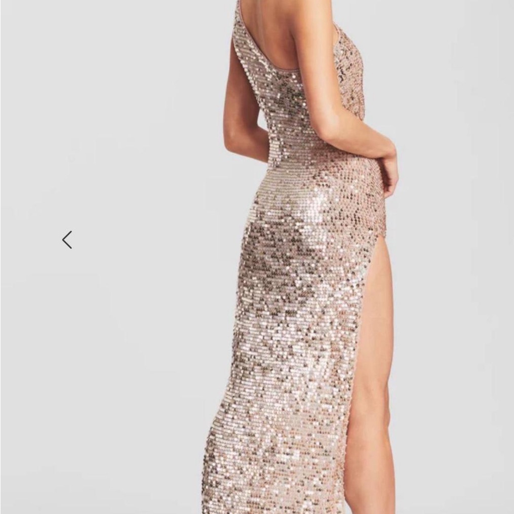 Sequin One-Shoulder Gown